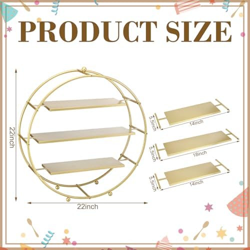Shimeyao 1 Pcs Gold Cupcake Stand 22 Inch Tiered Dessert Stand Large Metal 3 Tier Serving Tray Round Gold Dessert Table Display for Wedding, Birthday Party, Catering Events - Image 3