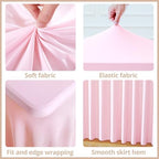 Besutolife 6ft Pink Tablecloth for Rectangle Table Spandex Tutu Table Skirt for Parties Wedding Baby Shower - Image 5