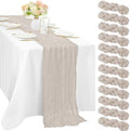12 Pcs Cheesecloth Table Runner 10FT Rose Brown Runner for Tables Gauze Fabric 35 x 120 Inches Long Boho Table Runner Decor Rustic Sheer Runner for Wedding Birthday Bridal Shower Party (Rose Brown) by Sunnyline