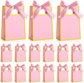 AmazingSpark 50 Pcs Pink Gold Mini Gift Bags Bulk 6.3 x 3.9 x 2.8 Inch Party Favors Elegant Small Gift Bags with Handles and Ribbon Bows for Wedding Birthday Bridal Baby Shower Party Favors by Unknown