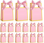 AmazingSpark 50 Pcs Pink Gold Mini Gift Bags Bulk 6.3 x 3.9 x 2.8 Inch Party Favors Elegant Small Gift Bags with Handles and Ribbon Bows for Wedding Birthday Bridal Baby Shower Party Favors by Unknown