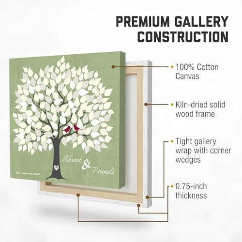 MuralMax Personalized Wedding Signing Tree Canvas Guest Book Wall Art - Image 5