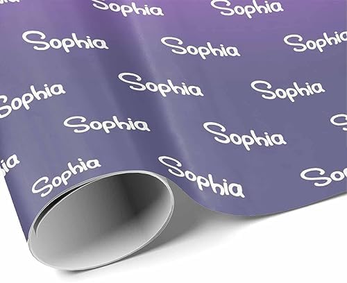 MyPupSocks Personalized Logo Wrapping Paper, Purple Custom Gift Wrapping Paper with Name Text for Teens Women Men Mom Dad Birthday Wedding Happy New Year 58x23 5 Rolls - Image 3