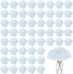 WEISPARK 100PCS Artificial Hydrangea Flowers, Fake Flowers Silk White Hydrangea Full Flowers Heads with Stems for Wedding Home Party Shop Baby Shower Decor by WEISPARK