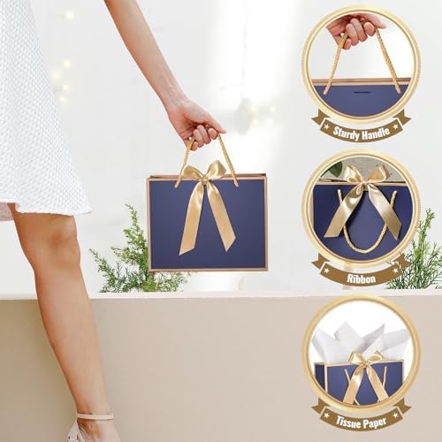 DOYIDE 50 Pcs Thank You Gift Bags with Tissue Paper & Handles, 9x7x3.1inch - Image 5