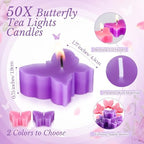 MTLEE 50 Sets Butterfly Candle Baby Shower Favors for Guests, Pink,Purple - Image 2