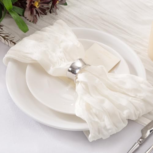 Cheesecloth Napkins Iovry White Cloth Napkins Bulk,Set of 50 - Image 3