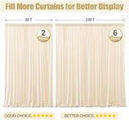24x10FT Champagne Backdrop Curtains for Wedding Parties, Wrinkle Free Polyester Photography Backdrop Drapes for Wedding Baby Shower Birthday Parties Stage Background Stand Decorations 4x10ft,6 Panels - Image 7