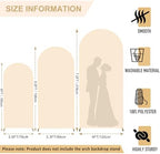 FANPROMS Beige Arch Cover Set 6FT 6.6FT 7.2FT Spandex Arch Stand Covers Chiara Round Top Arch Cover for Wedding Half Arch Covers Arch Stand Cover for Baby Shower Party - Image 2