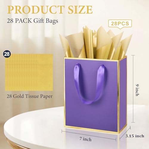 Addblu 28 Pack Bulk Luxury Gift Bags with Handles & 28 Tissue Papers - Image 2