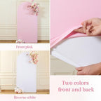 Set of 3 Arch Backdrop Covers(6ft, 5ft, 4ft) - Premium Stretchy Spandex Backdrop Arch Stand Cover for Baby Shower,Wedding,Party Decor Chiara Cover with Double-Sided Design(White, Light Pink) - Image 5
