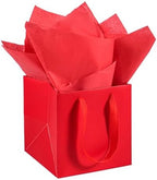 AZOWA Red Square Gift Bags with Tissue - 12 Inch Paper Bags with Handles Birthday Party Favor Christmas Wedding Gift Box Flowers Decoration (10 PCS, 12x12x12 in) by AZOWA