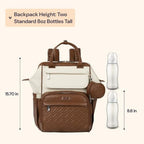 BabbleRoo Leather Diaper Bag Backpack, Multifunction Large Bags with Changing Pad & Stroller Straps & Pacifier Case, Unisex Stylish Travel Back Pack Nappy Changing Bag for Moms Dads (Coffee Cream) - Image 2