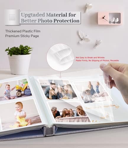 Artfeel Photo Album Self Adhesive Scrapbook Album for 3x5 4x6 5x7 8x10 Pictures,60 Pages Linen Cover with Display Window DIY Photo Book,Ideal Gifts for Family Travel Wedding Baby - Image 3