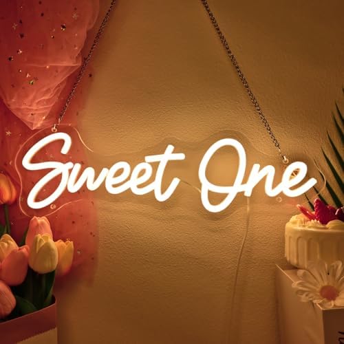 Britrio Sweet One Neon Sign Baby Shower Girl Boy 1st Birthday Party Decor by Britrio
