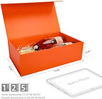 Orange Magnetic Gift Box for Thanksgiving Presents, 13.85"x8.35"x4.45" - Image 5