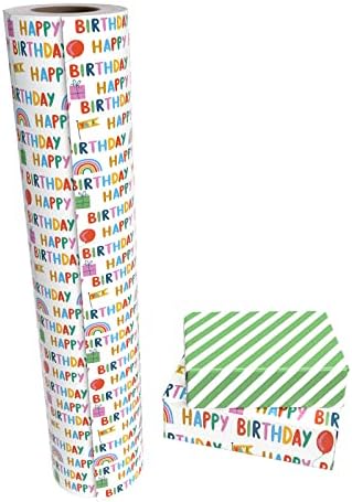 WRAPAHOLIC 30 Inch Jumbo Reversible Birthday Wrapping Paper - 30 Inch X 100 Feet Jumbo Roll - Colorful Happy Birthday Wrapping Paper for Party, Baby Shower and More Occasions - Image 2