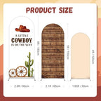 Tingjoo 3 Pcs a Little Cowboy is on The Way Baby Shower Arch Backdrop Cover - Image 4