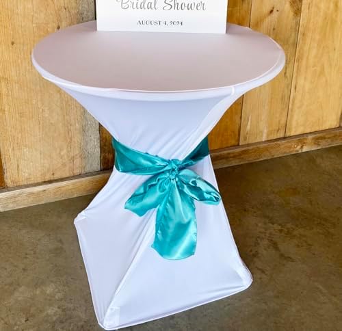Satin Chair Sashes Bows 50 Pack Universal Polyester Chair Ribbons for Wedding Anniversary Retirement Party Birthday Engagement Banquet Graduation Outdoor Events Decor (Teal, 50 pcs) - Image 6
