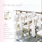 fani 60 PCS Satin Chair Sashes, 7x78 Inch, White - Image 7
