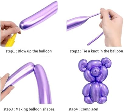 1000 Pcs 260 Balloons 3 materials Include 600 Pcs Matte 200 Pcs Metallic and 200 Pcs Pastel Long Balloons Used to create a variety of shapes - Image 4