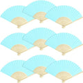 50 Piece Paper Fans - Bamboo Folding Hand Fans for Wedding Party and Home Decoration (Blue) by Grosun