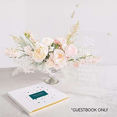 Andaz Press Personalized Wedding Guestbook with Gold Accents, Terrazzo White Guest Sign in Guest Registry 120 Pages 8.5 X 8.5 Memories Book for DIY, Scrapbook, Photo Album - Image 3