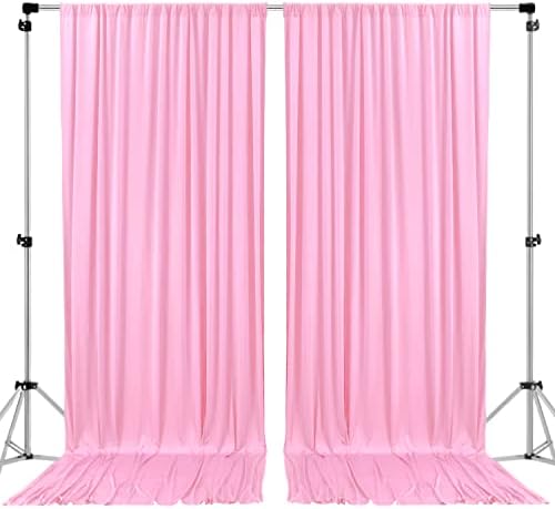 AK TRADING CO. 10 feet x 8 feet IFR Polyester Backdrop Drapes Curtains Panels with Rod Pockets - Wedding Ceremony Party Home Window Decorations - Pink by Fabrics%7CEventDecor%7CCrafts%7CUpholsteryFoam