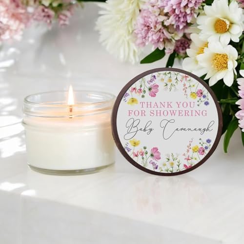 Wildflower Baby Shower Favors, 4oz Candle Favors for Floral Baby Girl - Image 2