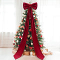 Wavwavw Christmas Giant Velvet Bow Decor Wine Red Big Bow, 75 x 18 Inches by Wavwavw