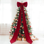 Wavwavw Christmas Giant Velvet Bow Decor Wine Red Big Bow, 75 x 18 Inches by Wavwavw