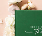 Personalized Guest Book - 11.5" x 8.5" Custom Bride & Groom Names with Bookmark and Hard Cover 140 GSM Blank Pages, for Weddings Guest Book, Engagements, Birthdays, Special Events, Emerald - Image 3