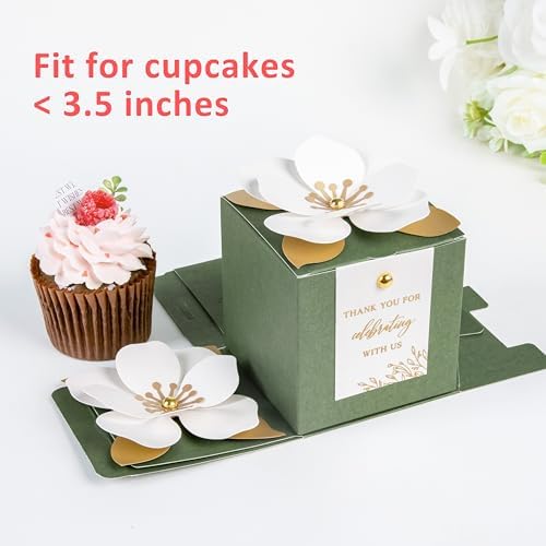 FEIYI 20 PCS Favor Boxes, Olive Green, 3.55x3.55x3.55 - Image 4