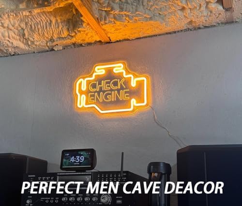 Check Engine Neon Sign for Wall decor, Dimmable Car LED Wall Sign with USB Powered for Garage, Workshop, Man Cave Auto Repair Shop - Image 5