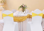 50 Pack Spandex Yellow Chair Sashes Bows Stretch Chairs Bands with Buckles Universal Elastic Chair Ties for Party Celebration Engagement Anniversary Ceremony Events Wedding Decorations - Image 2