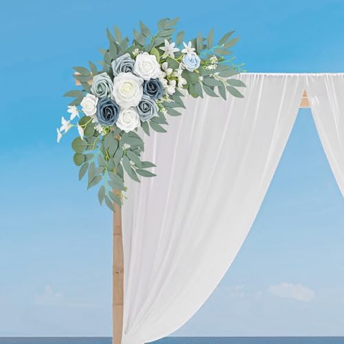 Blue Wedding Arch Flower Swags Set of 2, Artificial Arch Flower - Image 7