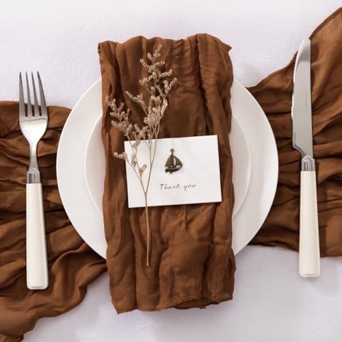 Cheesecloth Napkins Brown Cloth Napkins Bulk Dinner Napkin,Set of 100 - Image 4