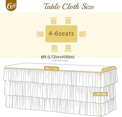 Suppromo Blue Tablecloths for 6 Foot Rectangle Tables Pastel Gradient Blue - Image 7