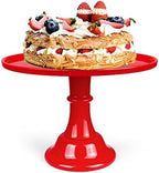 Round Cake Stand 11" Melamine Cake Display Stand Dessert Cupcake Display Tray for Graduation,Wedding,Birthday,Party,Baby Shower,Anniversary,Ceremony,Christmas (Red by KLASKWARE