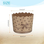 HARFINGTON 150Pcs Paper Baking Cups 6oz Brown Kraft Paper Polka Dot - Image 2