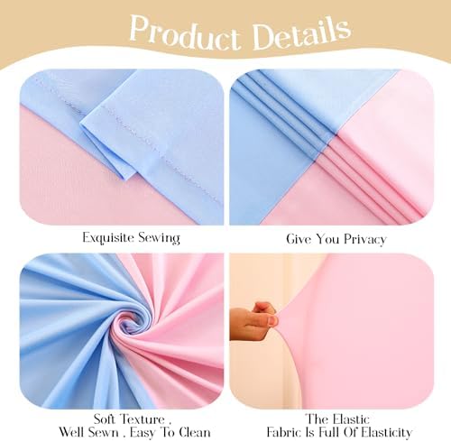Pink and Blue Arch Backdrop Covers 6.6FT 7.2FT 8FT Gender Reveal Baby Shower Wedding Photo Bridal Shower Birthday Party Arch Covers Stretchy Backdrop Set of 3 Spandex - Image 5