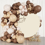 6.5x6.5ft Polyester Pure Beige Round Backdrop Cover We Can Bearly Wait Cute Bear Baby Shower Circle Background Arch Stand Cover for Gender Reveal Pregnancy Announcement Party Decorations - Image 3
