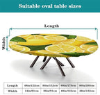 Citrus Burst Print Oval Tablecloths Waterproof & Stain Resistant Elastic for Dining/Party/Buffet/Wedding Fits for 52" x 70" Oval Table - Image 4