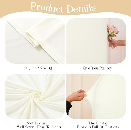 Ivory Arch Backdrop Cover Set of 2 Birthday Wedding Arch Covers Stretchy Backdrop Decorations Baby Shower Bridal Shower Photo Party Ivory Arch Stand Cover 7.2 and 6ft Spandex - Image 6