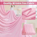 30ft x 8ft Wrinkle Free Pink Backdrop Curtain for Parties, 6 Panels 5×8ft Silky Polyester Light Pink Photo Backdrop Drapes Back Drop Cloth for Girl Party Birthday Wedding Gender Reveal Photography - Image 4