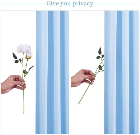 8 Panels Baby Blue Backdrop Curtain for Baby Shower Parties Light Blue Wrinkle Free 40ft x 10ft Backdrop Drapes for Birthday Photo Gender Reveal Photography Polyester Fabric Background Decoration - Image 7