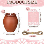 Conelist 12 Set Cielito Lindo Party Decorations Baby Shower Candles Terracotta Mexican Recuerdos DIY Jar Candles with Gift Tags and Rope for Baby Shower Birthday Cinco De Mayo Fiesta (Pink) - Image 2