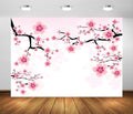 BELECO 10X6.5ft Fabric Pink Cherry Blossoms Backdrop Watercolor Sakura Spring Romantic Cherry Blossom Floral Background Valentine's Day Shoot Birthday Baby Shower Party Decor Kids Girls Photo Prop by BELECO