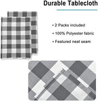 Hiasan Checkered Tablecloth Waterproof 2 Pack 60 x 120 inch Grey and White - Image 3