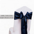 50 Pack Navy Blue Chair Sashes, Satin Chairs Ribbons for Wedding Party Birthday Decoration, Dark Blue Chair Bows for Chairs - Image 3
